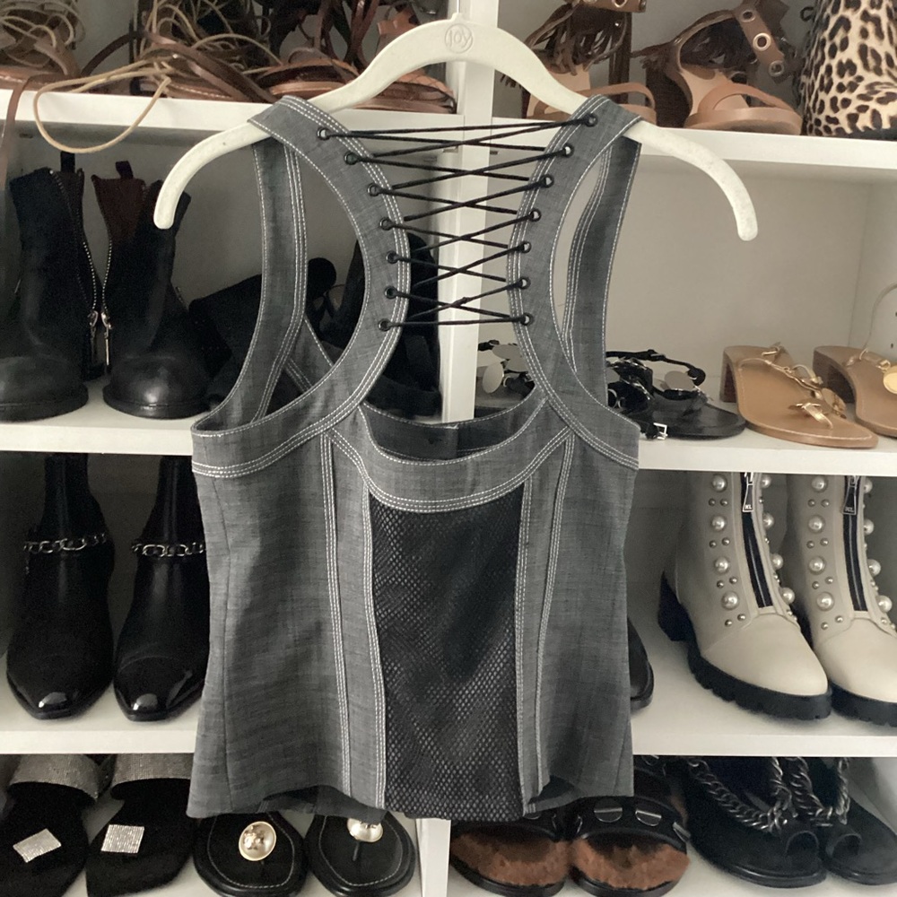 Bebe vest with lace up back - Picture 2 of 6